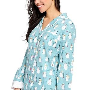 Munki Munki Flannel Snowman Pajama Set NWT